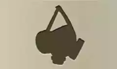 ガスマスクのシルエット