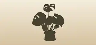Indoor Monstera silhouette