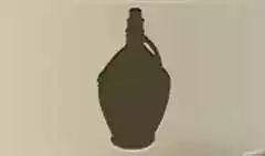 かご編みのボトルのシルエット