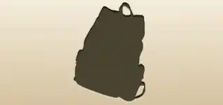 リュックサックのシルエット