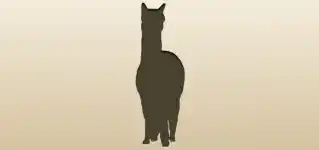 アルパカのシルエット