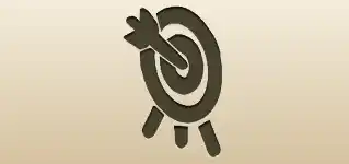アーチェリーの的のシルエット