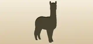 アルパカのシルエット