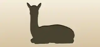 アルパカのシルエット