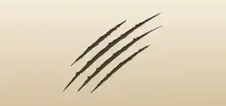 ひっかき傷のシルエット