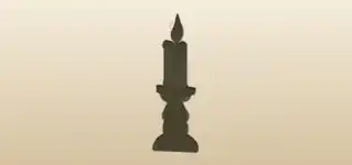 ろうそく立てのシルエット