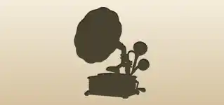 蓄音機のシルエット