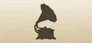蓄音機のシルエット