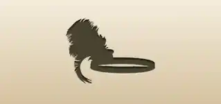 羽飾りのシルエット