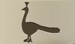 クジャクのシルエット
