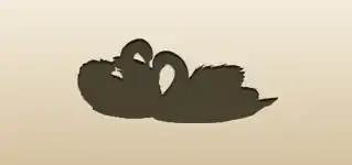 Pair of Swans silhouette