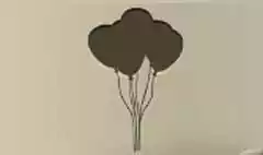 風船のシルエット