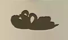 2匹のハクチョウのシルエット