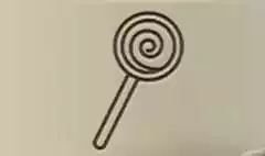 棒付きキャンディーのシルエット