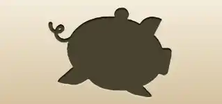 ブタの貯金箱のシルエット