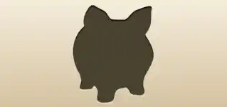ブタの貯金箱のシルエット