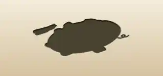 ブタの貯金箱のシルエット