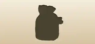 巾着バッグのシルエット