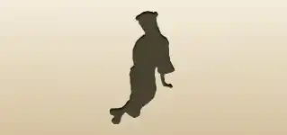 少女の像のシルエット