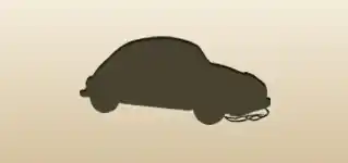 おもちゃの車のシルエット