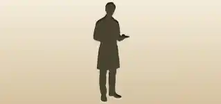 ウェイターのシルエット