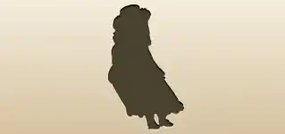 磁器の人形のシルエット