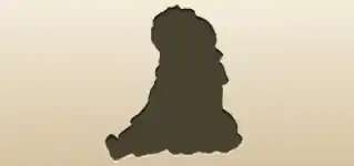磁器の人形のシルエット