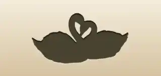 2羽のハクチョウのシルエット