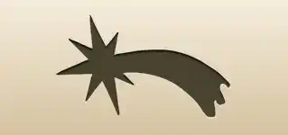 流れ星のシルエット