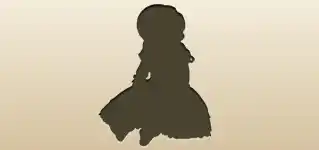 磁器の人形のシルエット