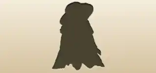 磁器の人形のシルエット