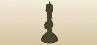 ろうそく立てのシルエット