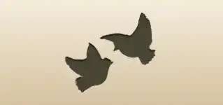Two Lovebirds silhouette