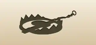 クマ用の罠のシルエット