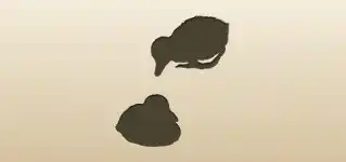 Ducklings silhouette