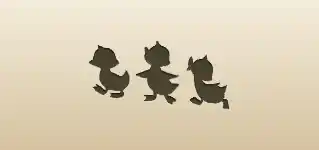 Ducklings silhouette
