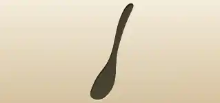 木のスプーンのシルエット