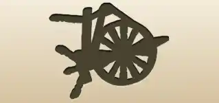 糸車のシルエット