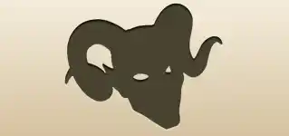 悪魔の仮面のシルエット