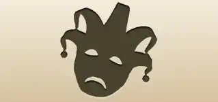 道化の仮面のシルエット