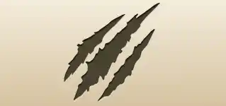 爪痕のシルエット