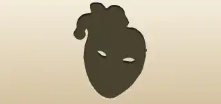 道化の仮面のシルエット