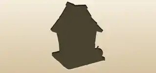 鳥小屋のシルエット