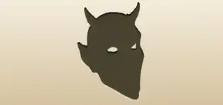 悪魔の仮面のシルエット