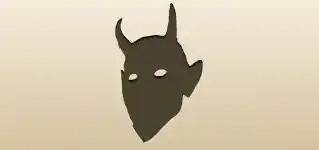 悪魔の仮面のシルエット