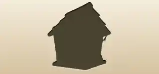 鳥小屋のシルエット
