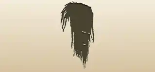 アフリカの仮面のシルエット