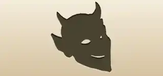 悪魔の仮面のシルエット