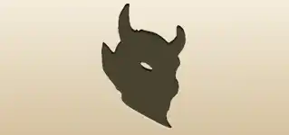 悪魔の仮面のシルエット