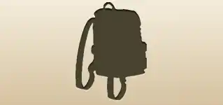 リュックサックのシルエット
